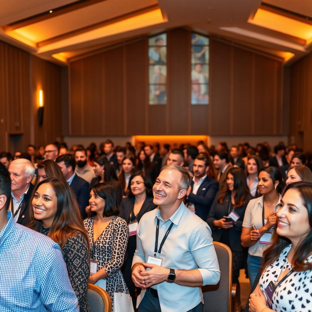 Attendees connecting at a conference