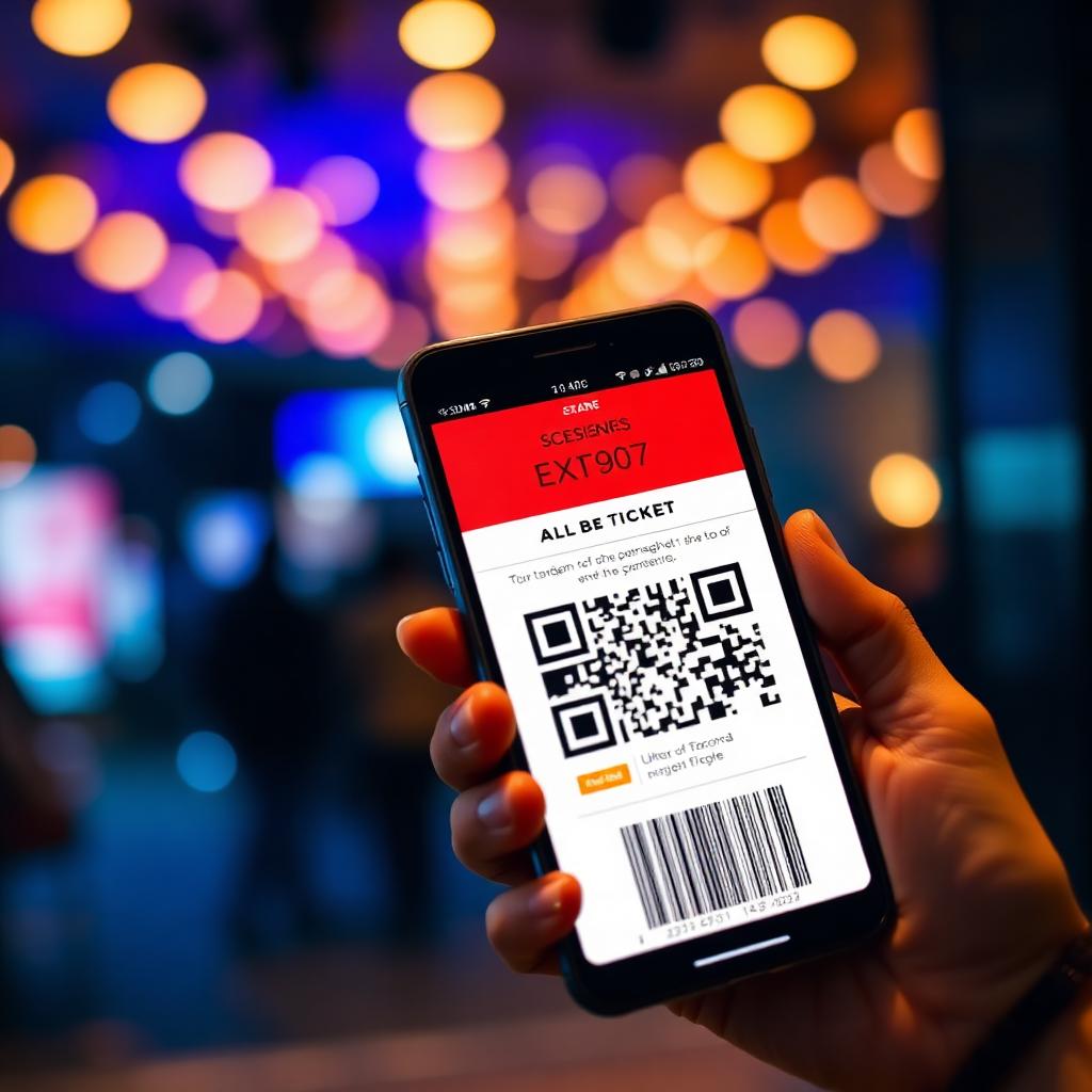 A ticket QR code being scanned at the door